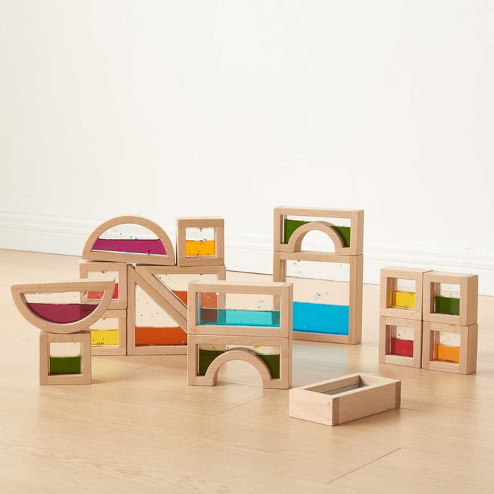 Wooden Sensory Liquid Blocks (18 Pcs)